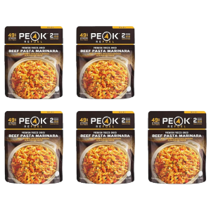 PEAK REFUEL Beef Pasta Marinara Freeze Dried Food 5PK