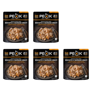 PEAK REFUEL Biscuits & Sausage Gravy Freeze Dried Food 5PK
