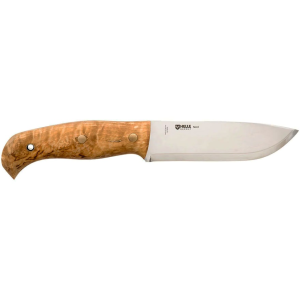 Helle Nord Fixed Blade Knife 5.79" Drop Point Sandvik 14C28N Satin Blade Birch Handle Brown - Helle