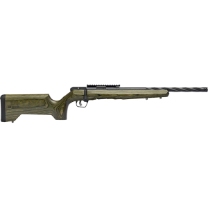 Savage Arms B17 Timber Tactical Bolt Action Rifle 17 Hornady Magnum Rimfire (HMR) 18" Fluted Black Threaded Barrel Black Frame Forest Green Precision Stock - Savage Arms