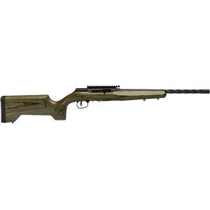 Savage Arms A22 Timber Tactical Semi Automatic Rifle 22 Long Rifle 18" Fluted Black Threaded Barrel Black Frame Forest Green Precision Stock - Savage Arms