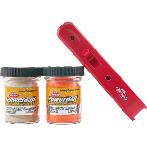 BERKLEY PowerBait Trout Bait Dough Molding Multipack Mallow Glow Red Fleck & Orange Glitter