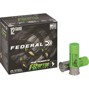 Federal Rob Roberts Raptor Waterfowl 12 Gauge Ammo 3" #2 Steel Shot 1-3/8 oz Box of 25 - Federal Premium