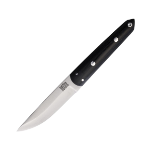 Bark River Knives Kwaiken Fixed Blade Knife 4.25" Drop Point CPM S35VN Satin Blade Canvas Micarta Handle Black - Bark River Knives
