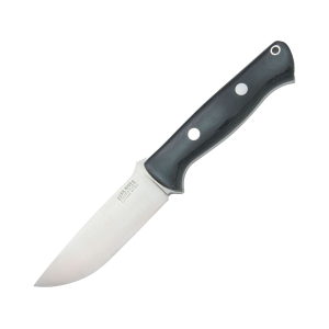 Bark River Knives Bravo 1 Fixed Blade Knife 4.25" Drop Point A2 Satin Blade Canvas Micarta Handle Black - Bark River Knives