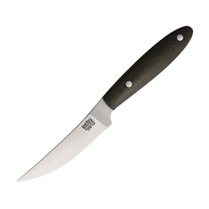 Bark River Knives Bitter Root Caper Fixed Blade Knife 3.25" Caping 154CM Satin Blade Canvas Micarta Handle Green - Bark River Knives