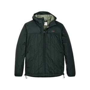FILSON Men's Ultralight Hooded Jacket Dark Spruce Large