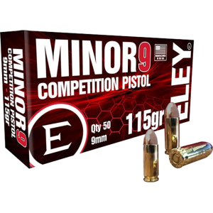 Eley Minor 9 Competition 9mm Luger Ammo 115 Grain Full Metal Jacket Box of 50 - Eley