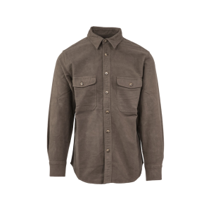 MIDWAYUSA Men's Heavyweight Chamois Long Sleeve Shirt Hawk Brown XL