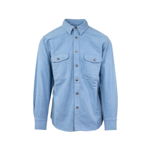 MIDWAYUSA Men's Heavyweight Chamois Long Sleeve Shirt Light Blue 2XL