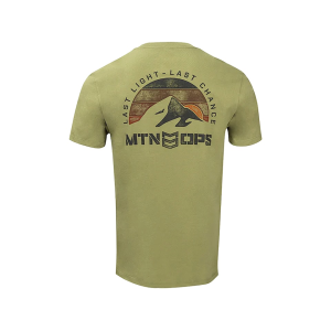 MTN OPS Men's Mountain Dusk Short Sleeve T Shirt Olive 2XL