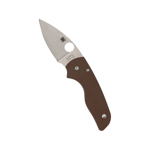 Spyderco Lil' Native Sprint Run Pocket Knife 2.42" Drop Point CPM 15V Stonewashed Blade G-10 Handle Brown - Spyderco