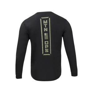 MTN OPS Men's Stacked 2.0 Long Sleeve T Shirt Black Large