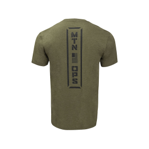 MTN OPS Men's Stacked 2.0 Short Sleeve T Shirt Heather Military Large