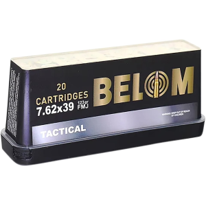Belom Tactical 7.62x39mm Ammo 123 Grain Full Metal Jacket Box of 20 - Belom