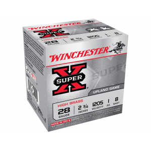 chester Super X High Brass 28 Gauge 2-3/4 #8 Lead Shot 1 Oz Case Of 250 (10 Boxes Of 25) Ammo