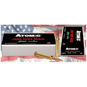 Atomic 300 Winchester Magnum Ammo 220 Grain Jacketed Hollow Point Box of 20 - Atomic Ammunition