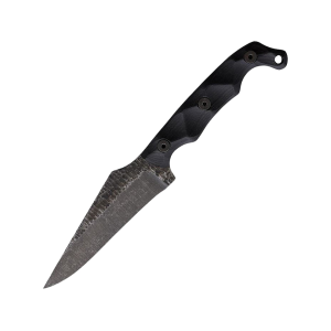 Stroup Knives TU2 Fixed Blade Knife 4.5" Clip Point 1095 Forged Blade G-10 Handle Black - Stroup Knives