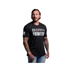 BORN PRIMITIVE Men's Brand Short Sleeve Crew Neck T Shirt Black/USA 2XL