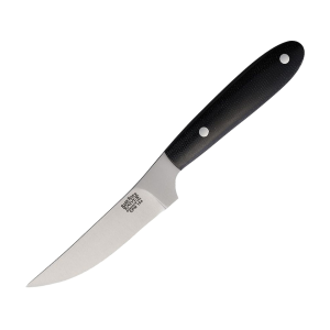 Bark River Knives Bitter Root Caper Fixed Blade Knife 3.25" Caping 154CM Satin Blade Canvas Micarta Handle Black - Bark River Knives
