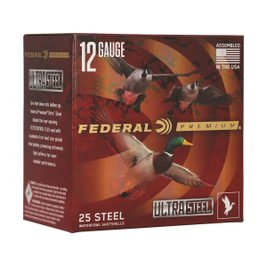 Federal Premium Ultra Steel Waterfowl 12 Gauge Ammo 3-1/2" BB & #3Steel Shot 1-1/2 oz Box of 25 - Federal Premium