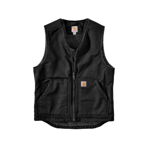 CARHARTT Men's Washed Duck Sherpa Lined Insulated Vest Black XL