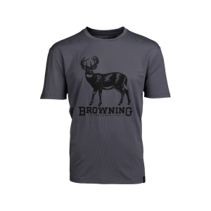 BROWNING Men's Whitetail Short Sleeve T Shirt Carbon Large