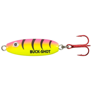 NORTHLAND Buck Shot Rattle Spoon Bubblegum Tiger 3/8 oz