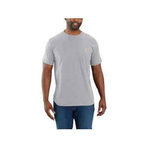 CARHARTT Men's Force Relaxed Fit Lightweight Short Sleeve Crew Neck T Shirt Heather Gray 2XL