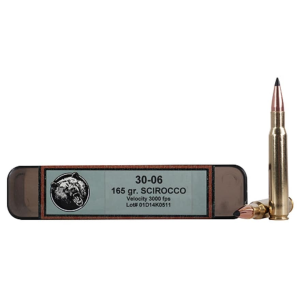 Grizzly Cartridge Trophy Grade 30-06 Springfield Ammo 165 Grain Swift Scirocco II Bonded Polymer Tip Box Of 20 zzly Cartridge Trophy Grade 30-06 Springfield 165 Grain Swift Scirocco II Bonded Polymer Tip Box Of 20 Ammo