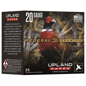 Federal Premium Upland Paper 20 Gauge Ammo 2-3/4" #4 Copper Plated Lead Shot 1 oz Box of 25 - Federal Premium