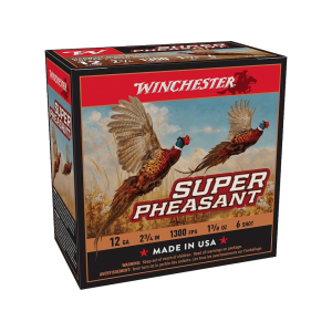 Winchester Super Pheasant 12 Gauge Ammo 2-3/4 #6 Copper Plated Lead Shot 1-3/8 Oz Box Of 25 chester Super Pheasant 12 Gauge 2-3/4 #6 Copper Plated Lead Shot 1-3/8 Oz Box Of 25 Ammo