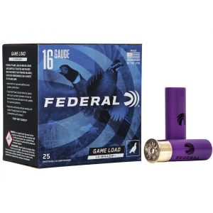 Federal Game Load Upland Hi-Brass 16 Gauge Ammo 2-3/4" #7-1/2 Lead Shot 1-1/8 oz Case of 250 (10 Boxes of 25) - Federal Premium