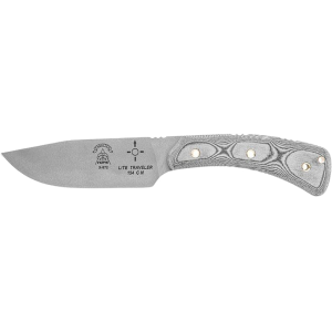 TOPS Knives Pasayten Lite Fixed Blade Knife 5.25" Drop Point 154CM Tactical Gray Blade Linen Micarta Handle Black - Tops Knives