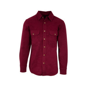 MIDWAYUSA Men's Chamois Long Sleeve Shirt Wine Large Tall
