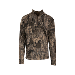 MIDWAYUSA Men's Grid Fleece Quarter Zip Shirt Realtree Timber 2XL