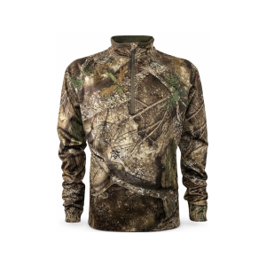 MIDWAYUSA Men's Grid Fleece Quarter Zip Shirt Realtree APX XL