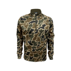 MIDWAYUSA Men's Grid Fleece Quarter Zip Shirt Old School Camo 2XL Tall