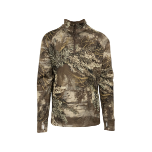 MIDWAYUSA Men's Grid Fleece Long Sleeve Crew Neck Shirt Realtree Max-1 XT 2XL