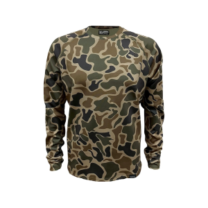 MIDWAYUSA Men's Grid Fleece Long Sleeve Crew Neck Shirt Old School Camo Large Tall