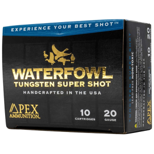 Apex TSS Waterfowl 20 Gauge Ammo 3 #7-1/2 Tungsten Shot 3/4 Oz Case Of 100 (10 Boxes Of 10) x TSS Waterfowl 20 Gauge 3 #7-1/2 Tungsten Shot 3/4 Oz Case Of 100 (10 Boxes Of 10) Ammo