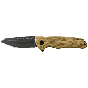 Buck Knives Sprint EDC Pocket Knife 3.125" Modified Tanto CPM S30V Black Cerakote Blade Canvas Micarta Handle Green - Buck Knives