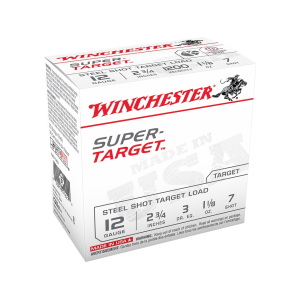 Winchester Super Target 12 Gauge Ammo 2-3/4 #7 Steel Shot 1-1/8 Oz Case Of 250 (10 Boxes Of 25) chester Super Target 12 Gauge 2-3/4 #7 Steel Shot 1-1/8 Oz Case Of 250 (10 Boxes Of 25) Ammo
