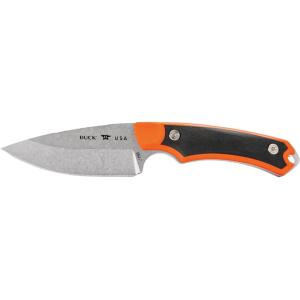 Buck Knives 664 Alpha Hunter Select Fixed Blade Knife 3.625" Drop Point 420HC Stonewashed Blade Glass Filled Nylon Handle Orange