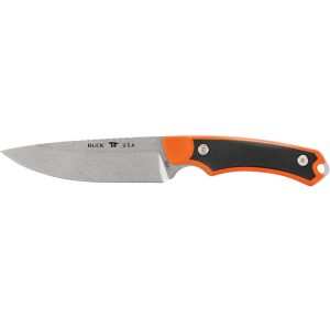 Buck Knives 663 Alpha Guide Select Fixed Blade Knife 4.375" Drop Point 420HC Stonewashed Blade Glass Filled Nylon Handle Orange