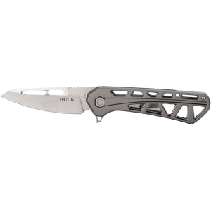Buck Knives 811 Trace Ops Folding Knife 3.23" Tanto Point 7Cr17MoV Satin Blade Anodized Aluminum Handle Gray