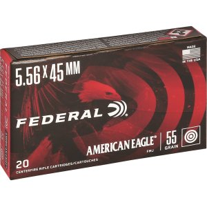 Federal Premium American Eagle 5.56x45mm NATO Ammo 55 Grain Full Metal Jacket Box Of 20 eral Premium American Eagle 5.56x45mm NATO 55 Grain Full Metal Jacket Box Of 20 Ammo
