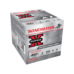 Winchester Super X High Brass 410 Ammo 3" #4 Lead Shot 3/4 oz Box of 25 - Winchester