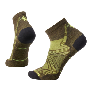 Smartwool Men's Run Zero Cushion Ankle Socks Military Olive Large