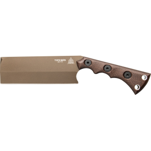 TOPS Knives Nata Hatchet Midnight Bronze Burlap Micarta Handle Brown - Tops Knives